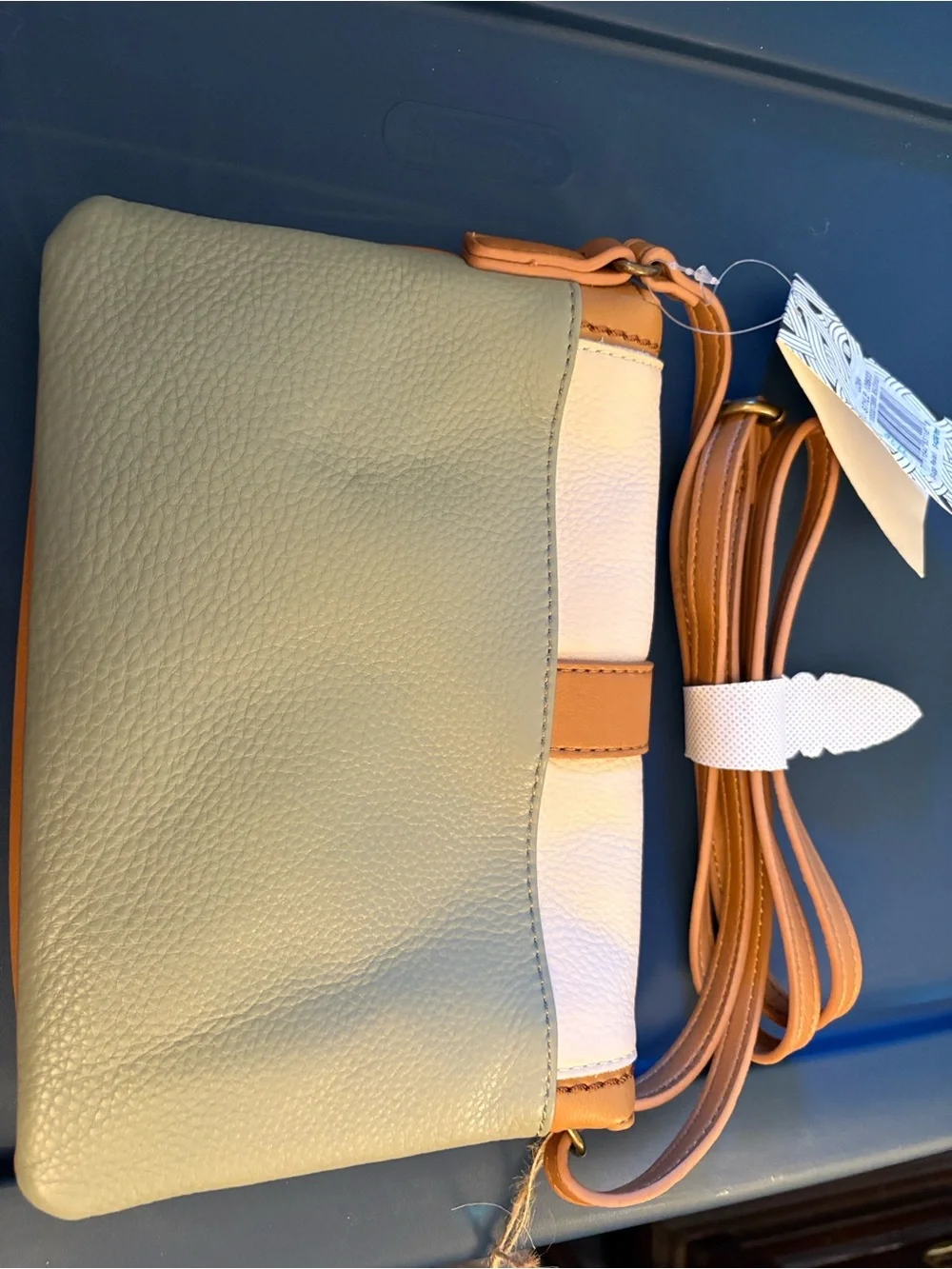 The Sak Two-Tone Sage Green, White & Tan Crossbody